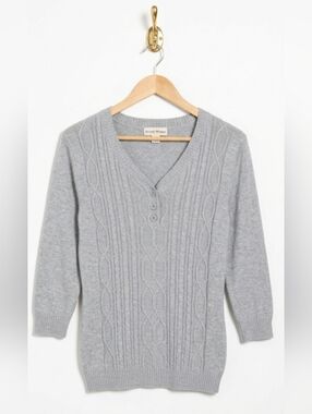Studio Works Knit Grey Sweater Large